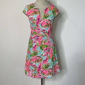 Lilly Pulitzer Briella Cap Sleeve Bright Floral Print Dress